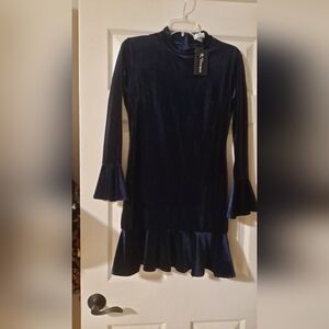 Blue Velvet Dress